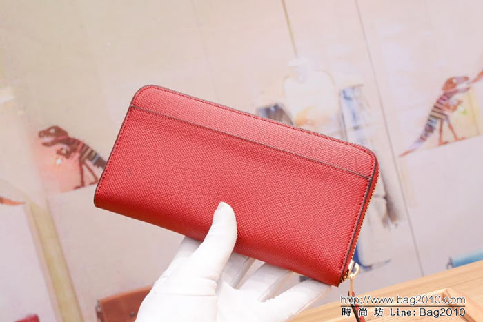 COACH蔻馳 F52859 pvc配皮 經典logo專櫃新款 馬車標拼色 長款拉鏈錢包 outlets款  Chz1336